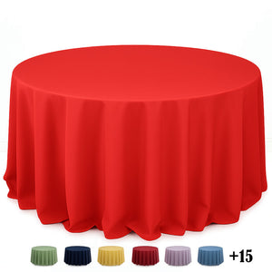 Premium Polyester Round Tablecloth 132" - 220GSM - By TCF Linens