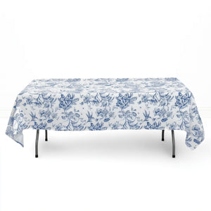 Polyester Rectangular Tablecloth 60"x102" White with French Toile Pattern - By TCF Linens