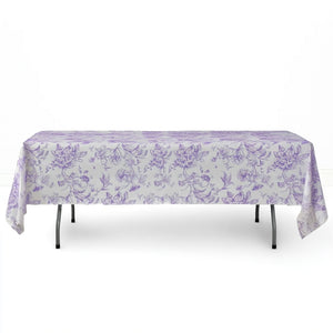 Polyester Rectangular Tablecloth 60"x102" White with French Toile Pattern - By TCF Linens