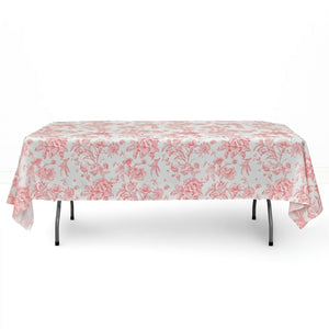 Polyester Rectangular Tablecloth 60"x102" White with French Toile Pattern - By TCF Linens
