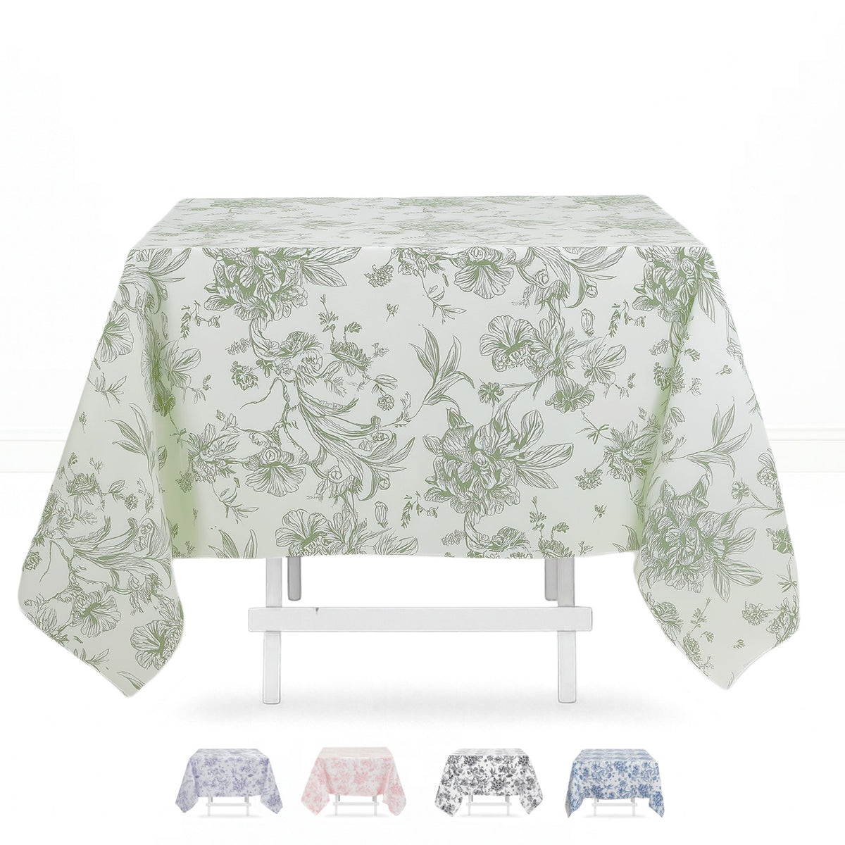Polyester Square Tablecloth 70"x70" French Toile Pattern - By TCF Linens