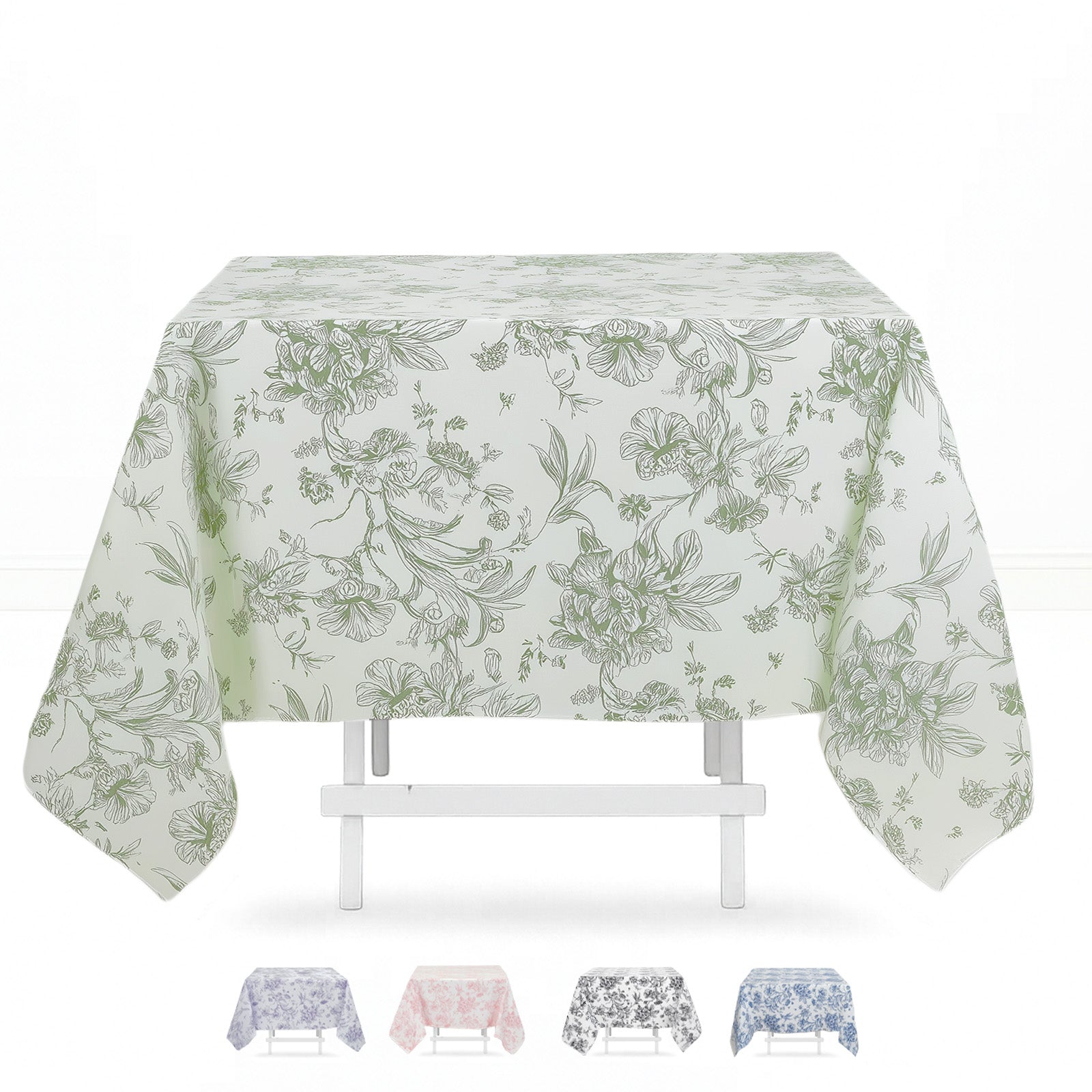 Polyester Square Tablecloth 70"x70" French Toile Pattern - By TCF Linens