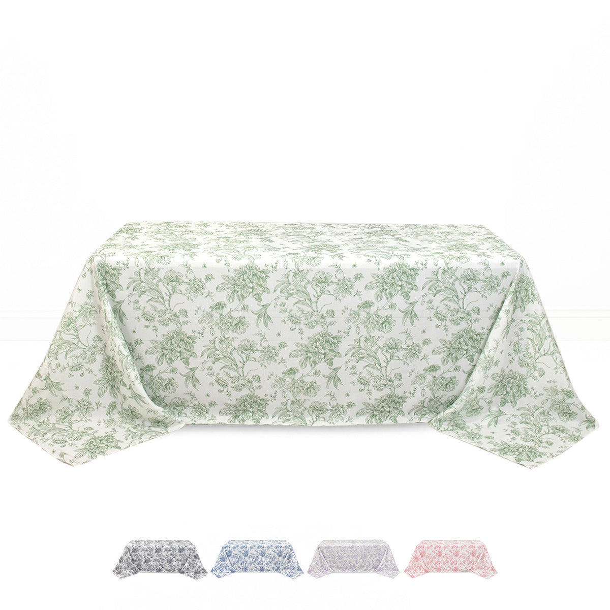 Polyester Rectangular Tablecloth 90"x132" French Toile Pattern - By TCF Linens