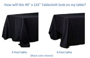 Richland Rectangle Tablecloth 90"x132" Black