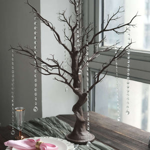34" Artificial Natural Manzanita Tree Centerpiece – Easy Assembly with 8 Acrylic Bead Chains - By TCF Linen
