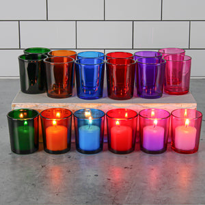 Richland Votive Candles & Eastland Colored Votive Holders Set of 12