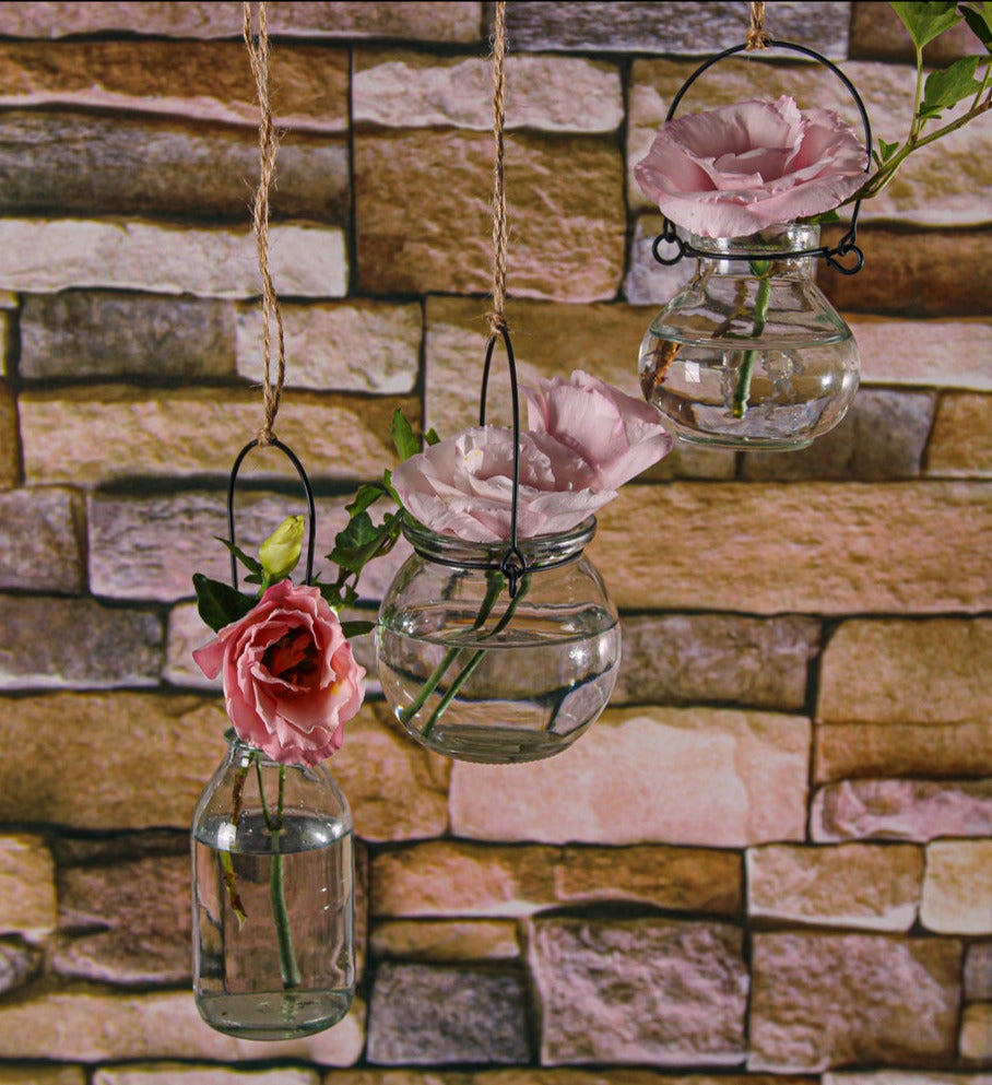 Richland Vintage Bottle Hanging Glass Vase Set of 48
