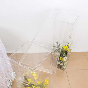 Rectangular Clear Acrylic Connector Plate 46"x12" – 4mm Thick Table Bridge with Protective Film - By TCF Linen