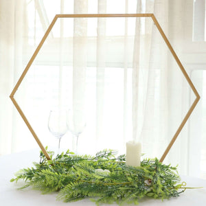 Geometric Gold Hexagon Table Arch 21" – Metal Self-Standing Wedding Flower Balloon Frame - By TCF Linen