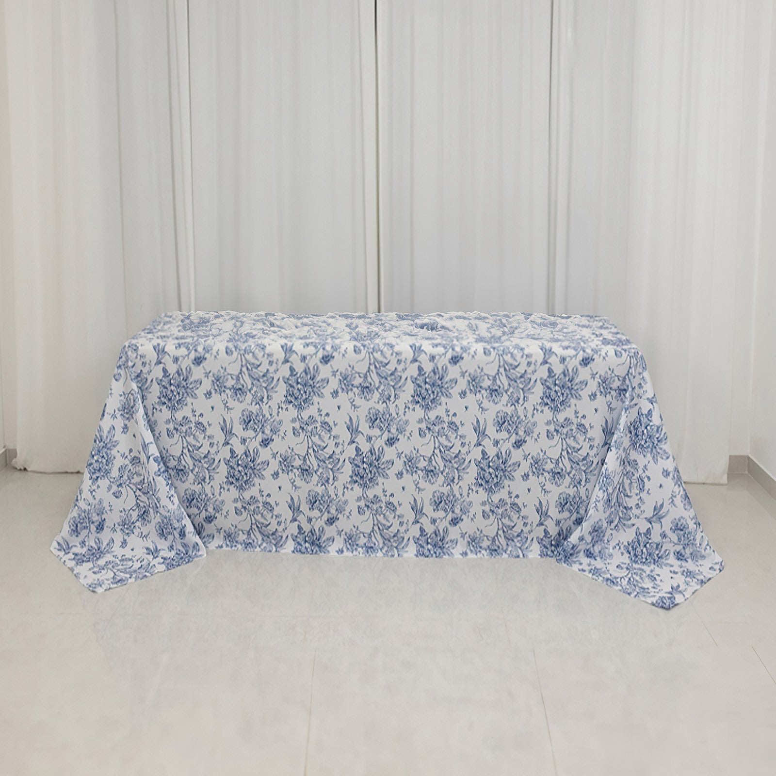 Polyester Rectangular Tablecloth 90"x132" French Toile Pattern - By TCF Linens