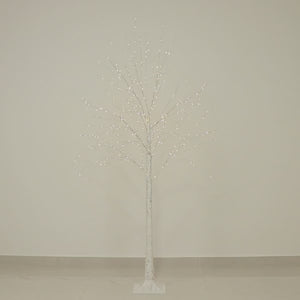 Lighted Birch Tree 6ft with 350 LEDs – Dimmable Plug-in White/Warm White Fairy Lights, Remote Timer Included and Detachable Base - By TCF Linen
