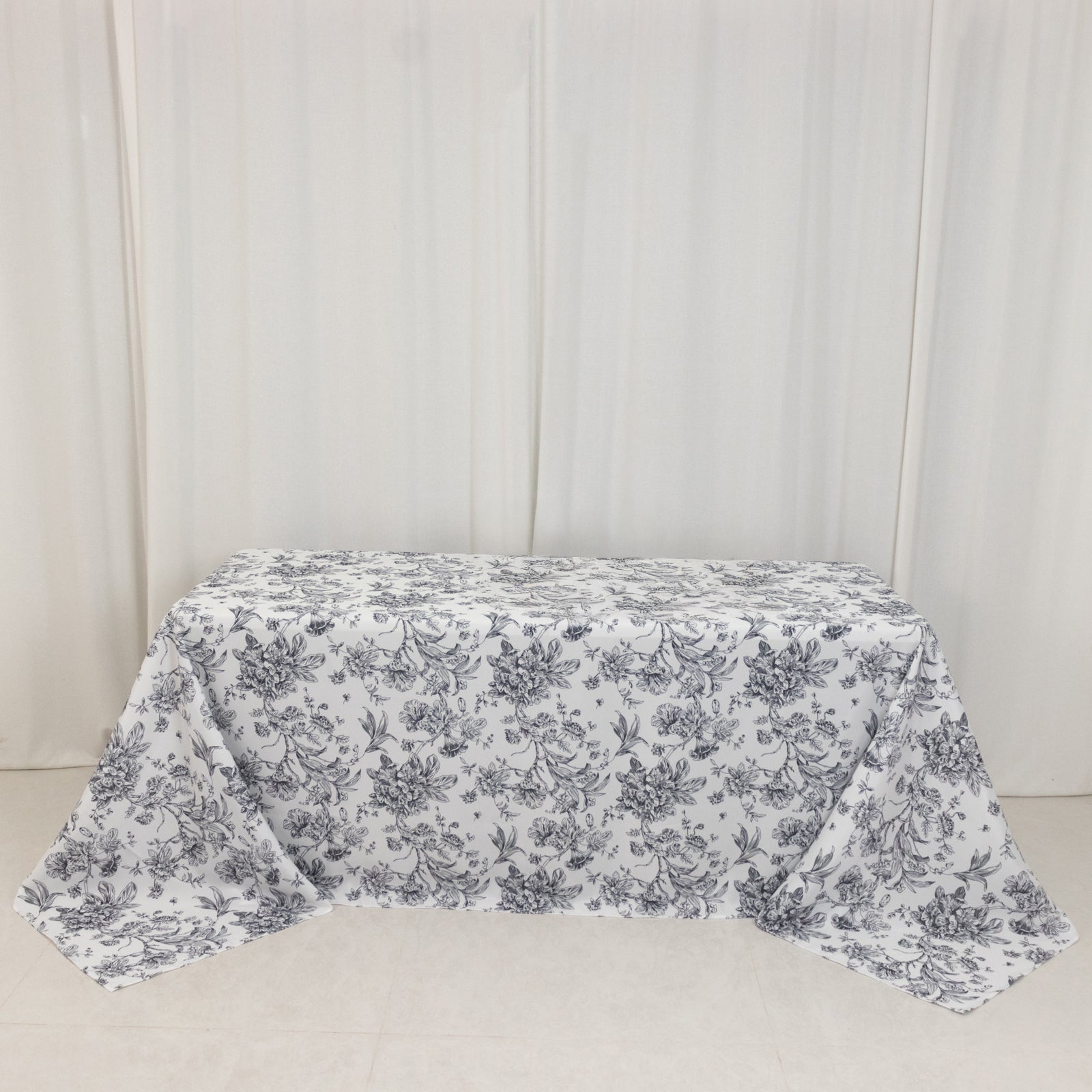 Polyester Rectangular Tablecloth 90"x132" French Toile Pattern - By TCF Linens