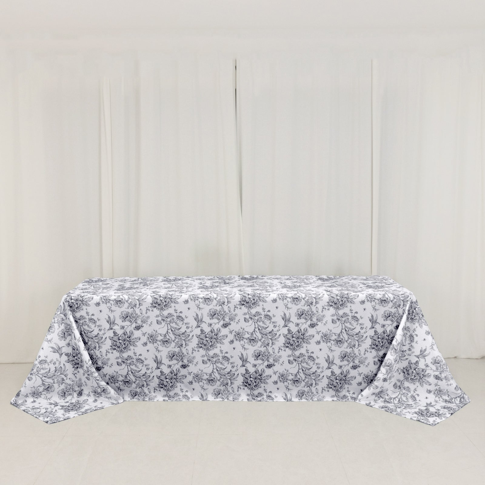 Polyester Rectangular Tablecloth 90"x156" French Toile Pattern - By TCF Linens