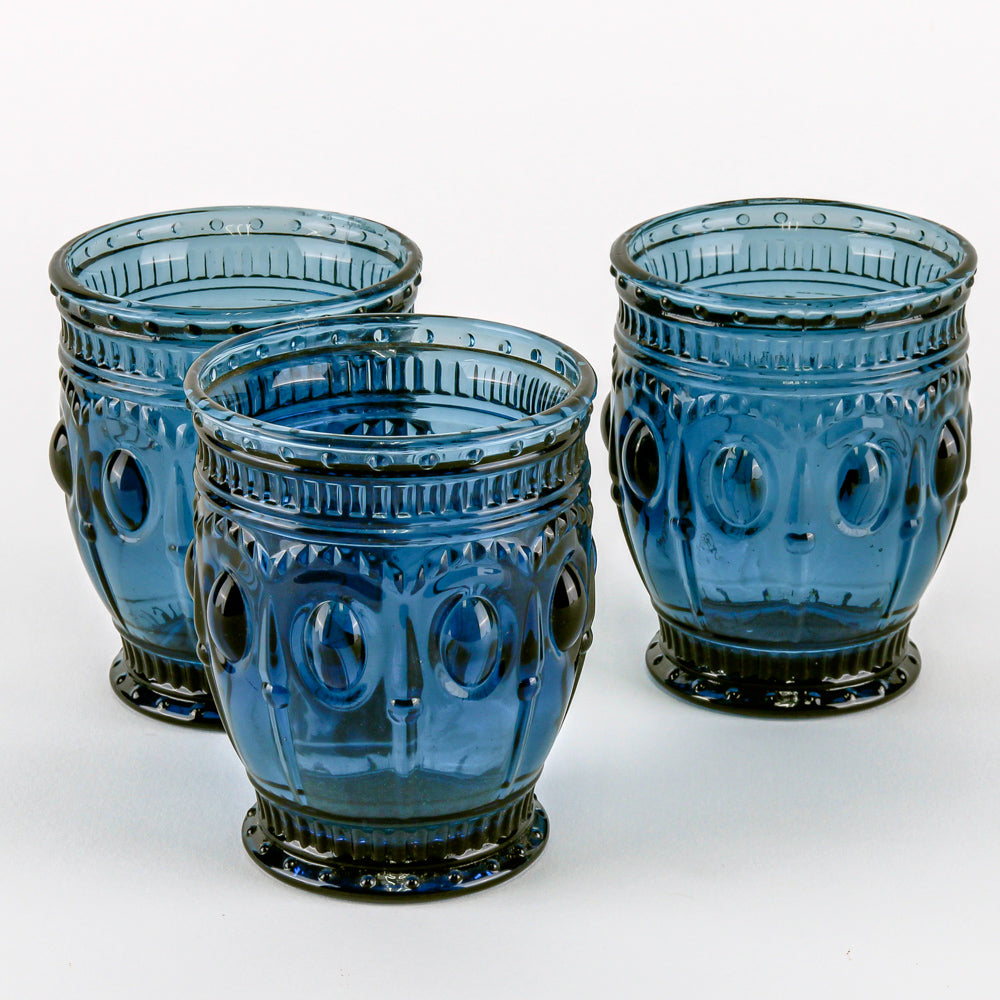 richland vintage charm candle holder navy blue