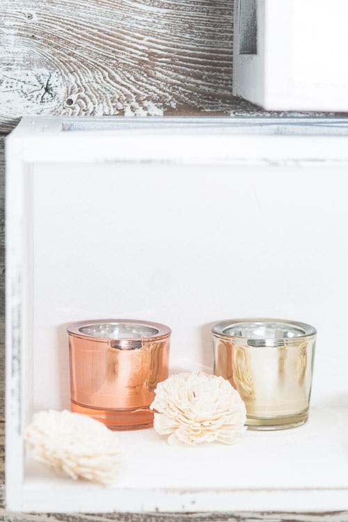 Richland Chunky Votive Holder Rose Gold Mirrored