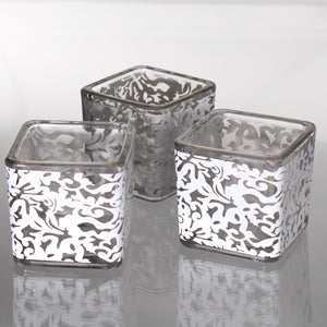 Square White Lace Votive