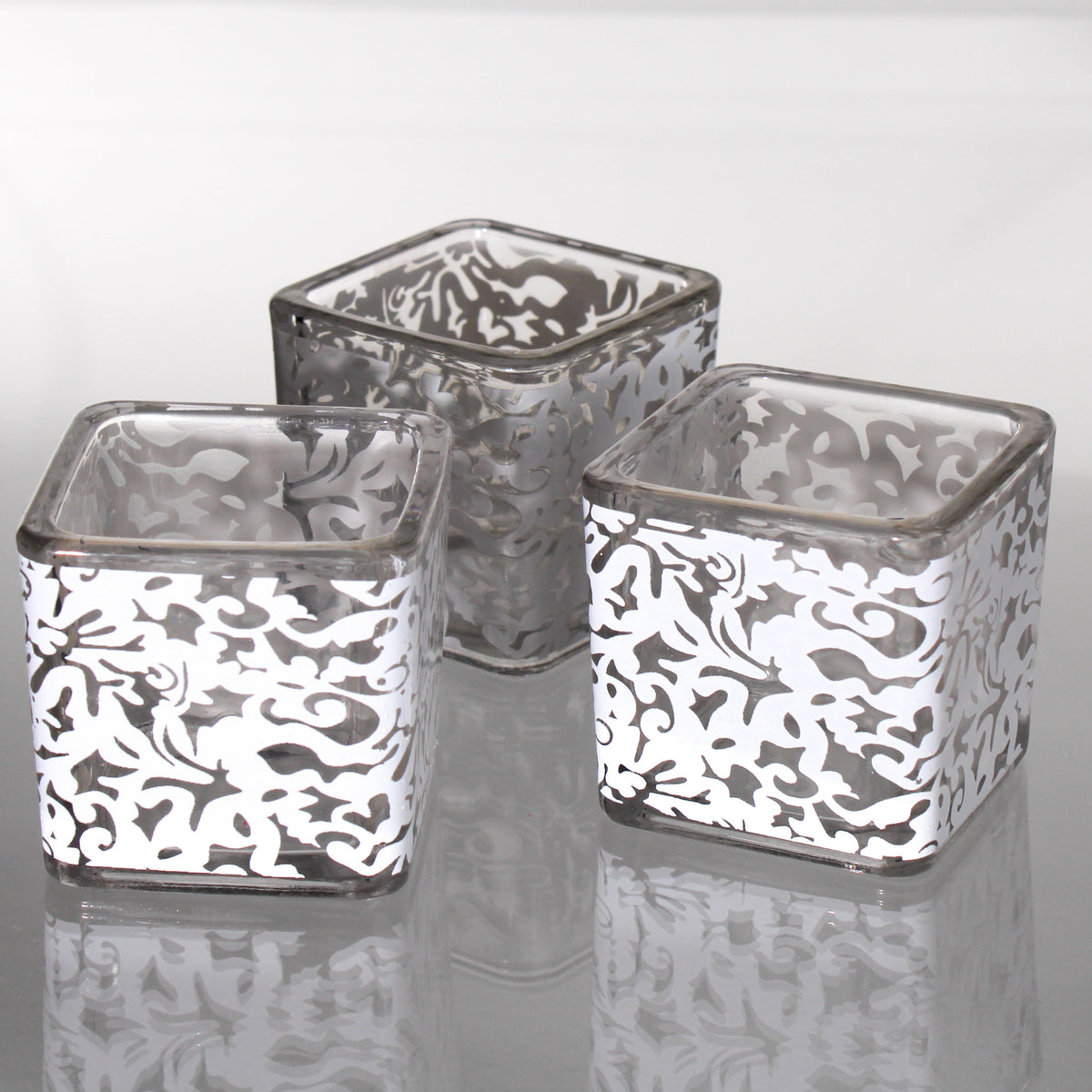 Square White Lace Votive