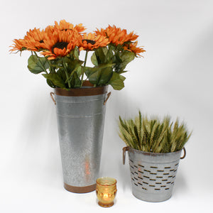 Tuscan 9" Olive Bucket with Copper Ring Handles