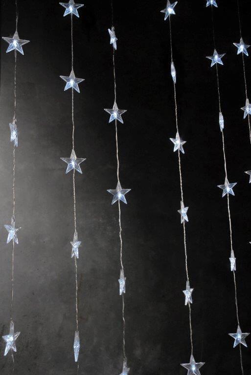 LED Star Curtain 47in x 72in Clear