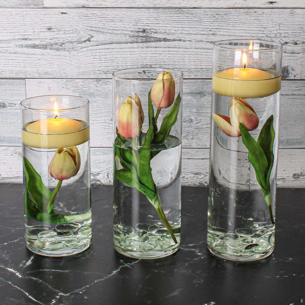 Eastland Cylinder Vases 7.5" , 9" & 10.5" Set of 3