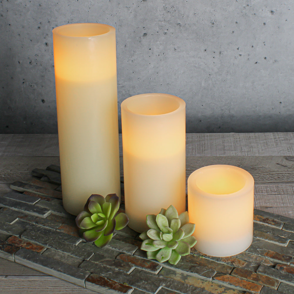 richland flameless led pillar candle 3 x6 ivory
