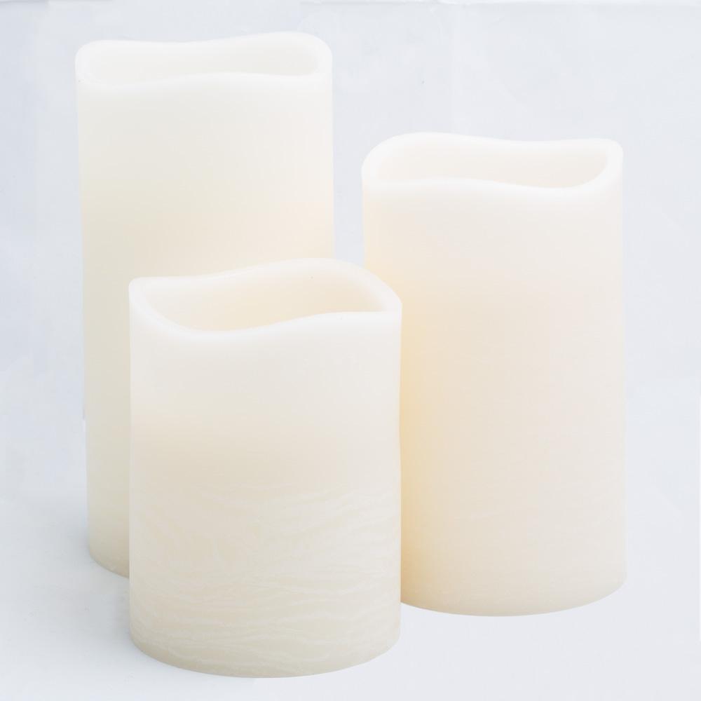 richland led big pillar candles ivory 6 set of 3