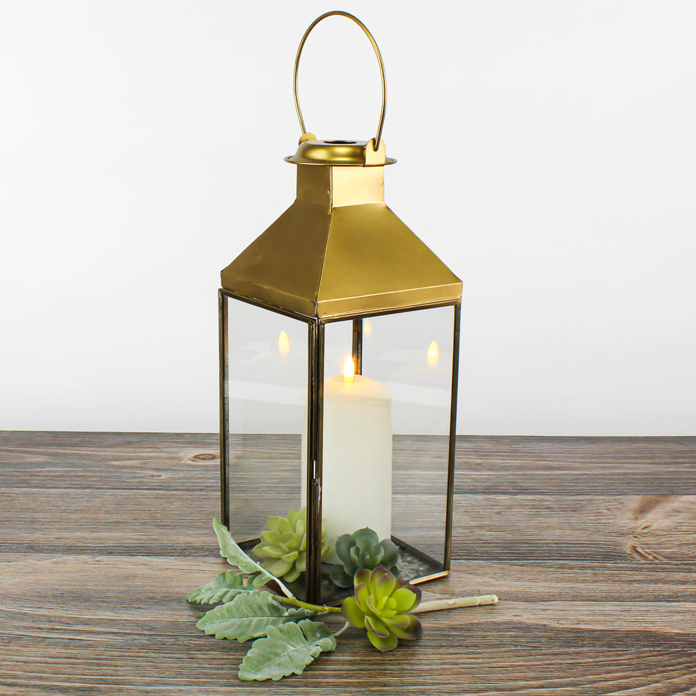 Metal Lantern Gold 5.5x14in