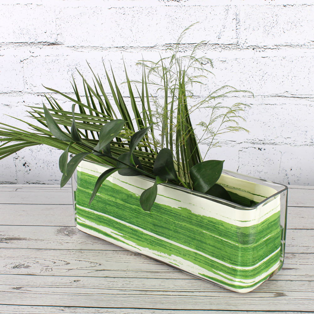 long glass rectangle vase 11 5 x 3 5