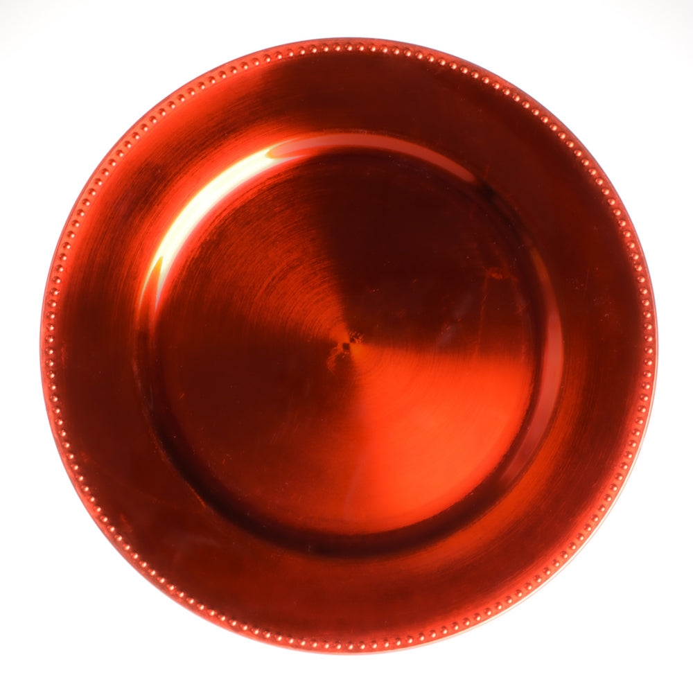 Richland Beaded Charger Plate 13" Orange
