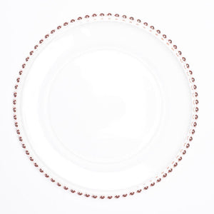 richland 13 rose gold beaded glass charger plate
