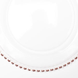 richland 13 rose gold beaded glass charger plate