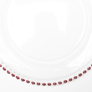 richland 13 red beaded glass charger plate