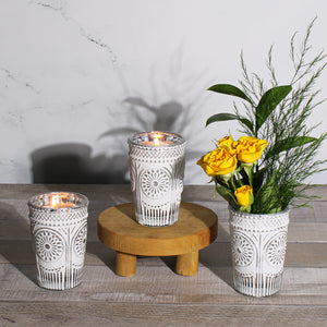 Richland Regal White Silver Mercury Vase