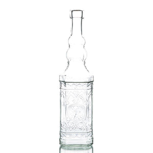 richland vintage square glass bottle clear set of 6