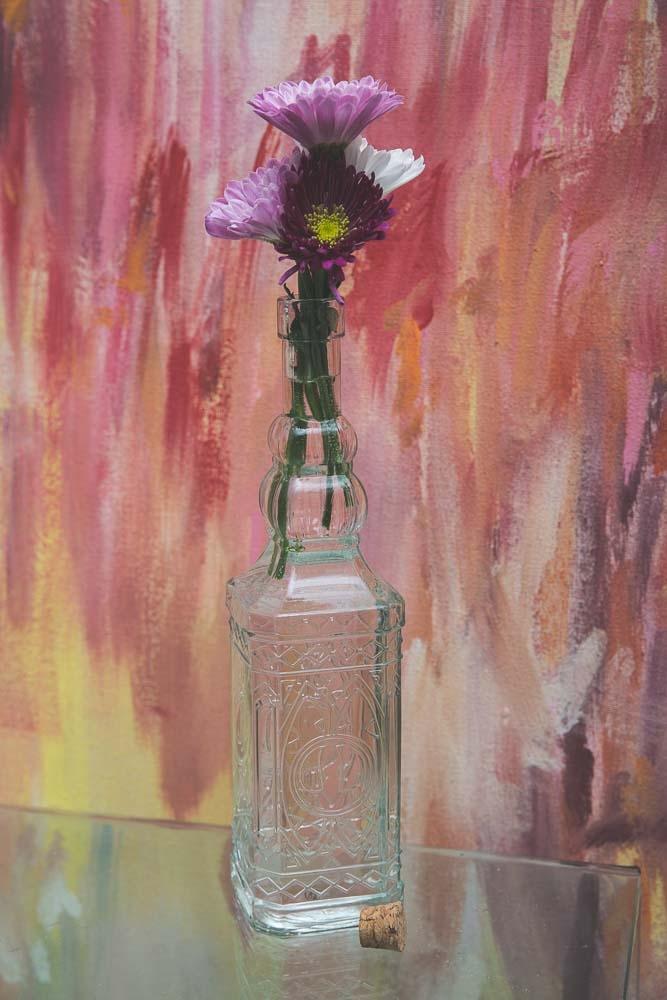 Richland Vintage Square Glass Bottle Clear Set of 6