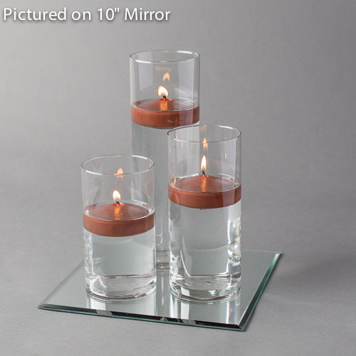 Eastland Square Mirror and Cylinder Vase Centerpiece with Richland 3" Floating Candles Set of 48