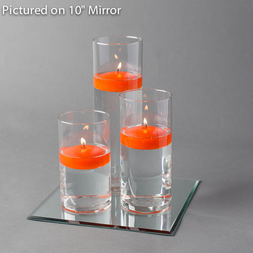 Eastland Square Mirror and Cylinder Vase Centerpiece with Richland 3" Floating Candles Set of 48