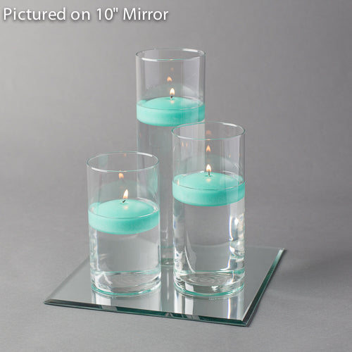 Eastland Square Mirror and Cylinder Vase Centerpiece with Richland 3" Floating Candles Set of 48
