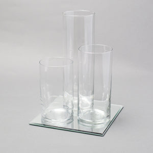 Eastland Square Mirror and Cylinder Vase Centerpiece Set of 4