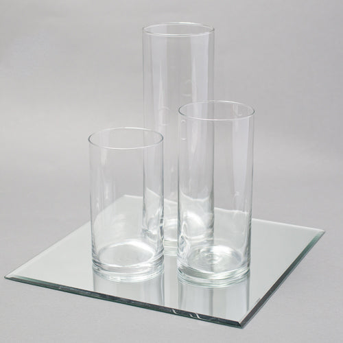 Eastland Square Mirror and Cylinder Vase Centerpiece Set of 4