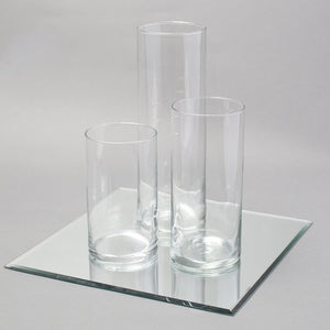 Eastland Square Mirror and Cylinder Vase Centerpiece Set of 4