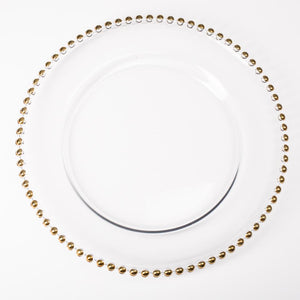 richland 13 gold beaded glass charger plate