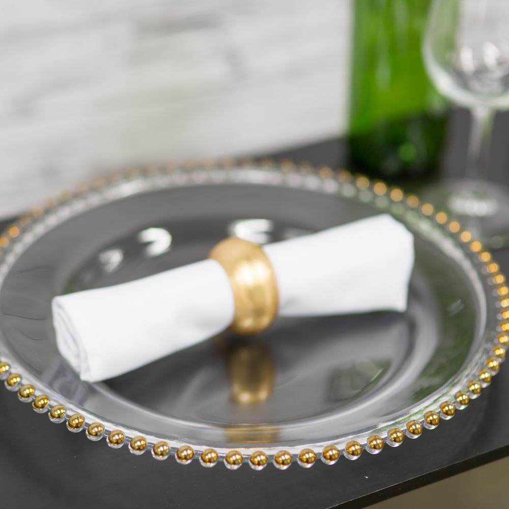richland 13 gold beaded glass charger plate