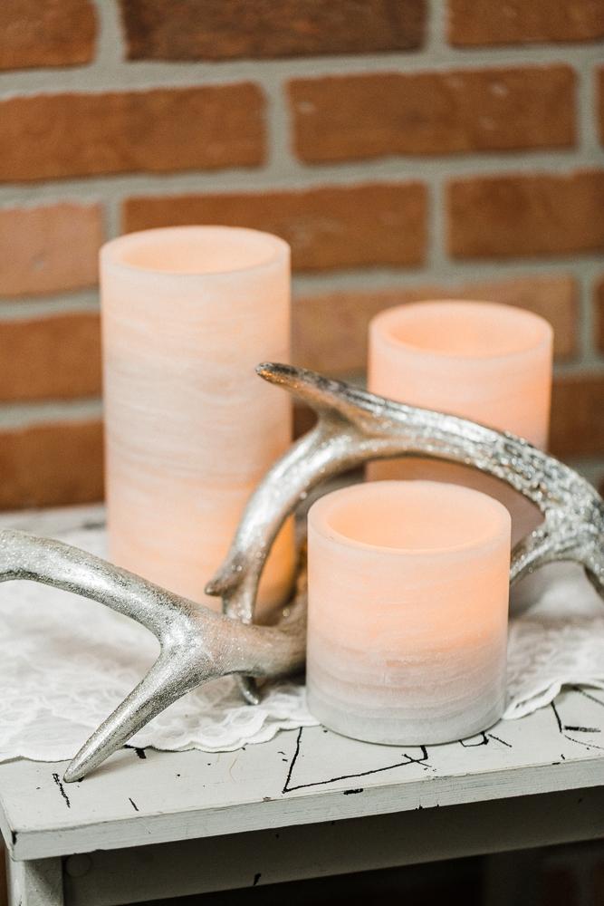 richland flameless led pillar candle marble 4 x 8 set of 12
