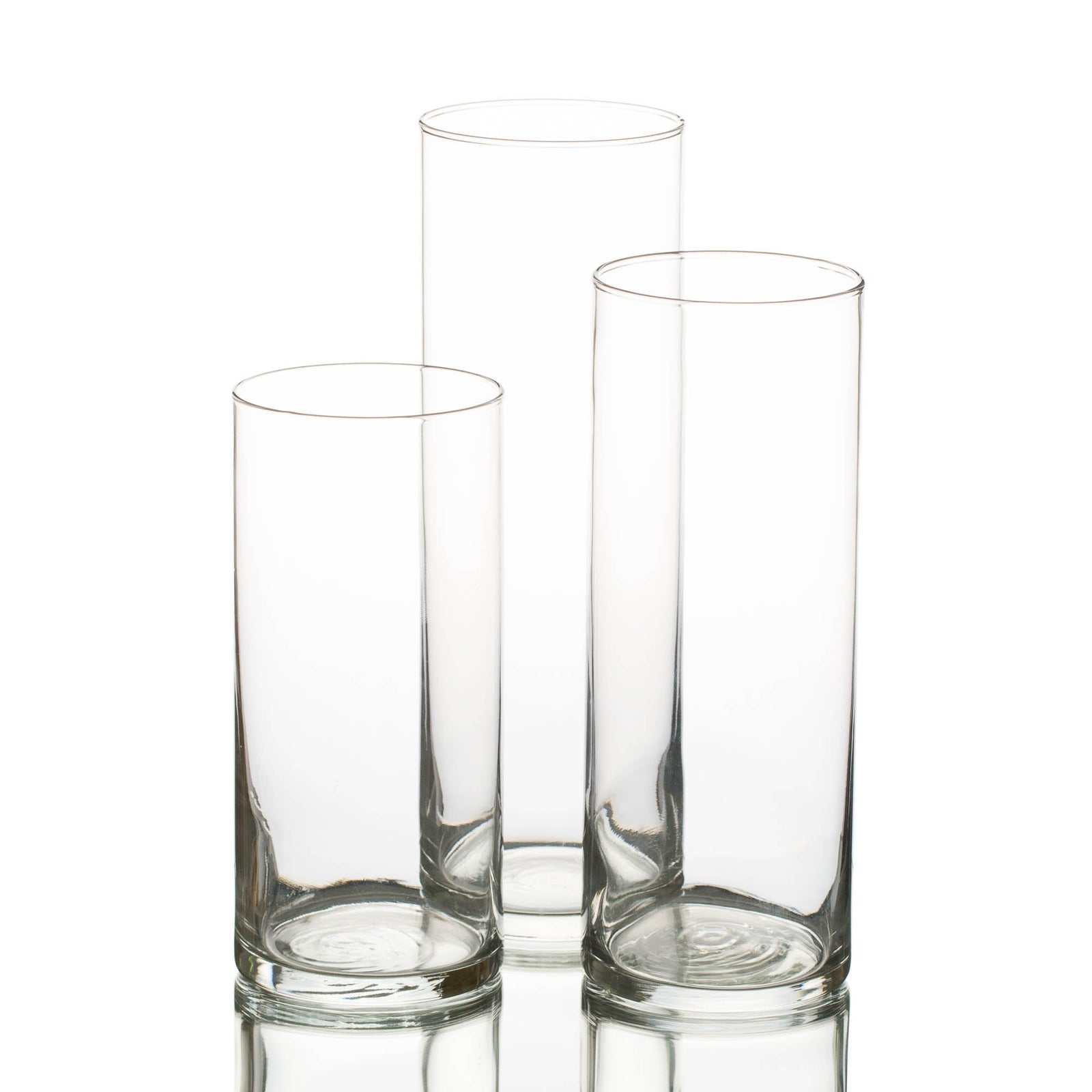 Eastland Cylinder Floating Candle Holders 7.5" , 9" & 10.5" Set of 3