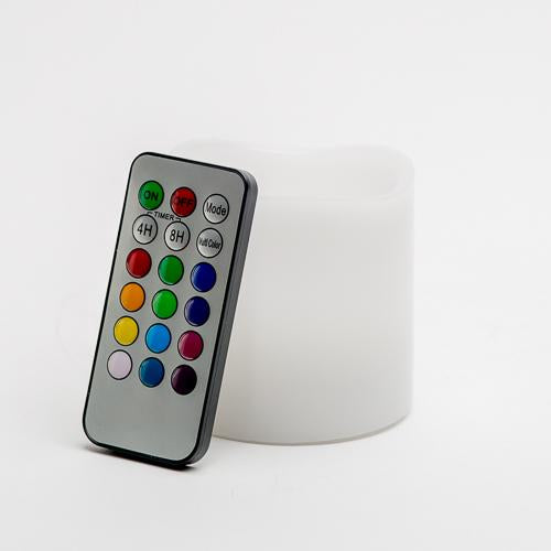 Richland Flameless LED Remote Control Wavy Top Pillar Candle White 3"x3" Set of 3