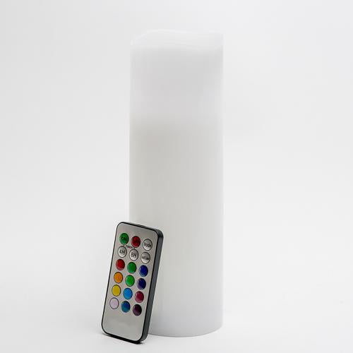 Richland Flameless LED Remote Control Wavy Top Pillar Candle White 3"x9" Set of 3