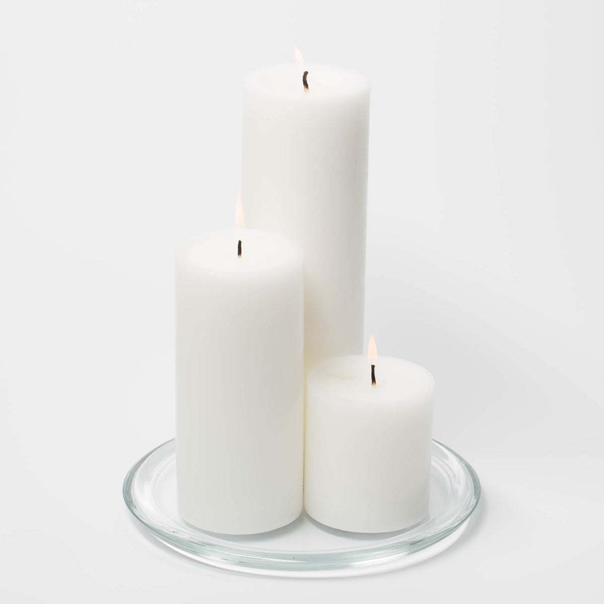 Richland Round Glass Pillar Plate 8" Set of 16