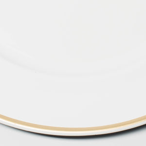 richland white with gold rim charger plate 13