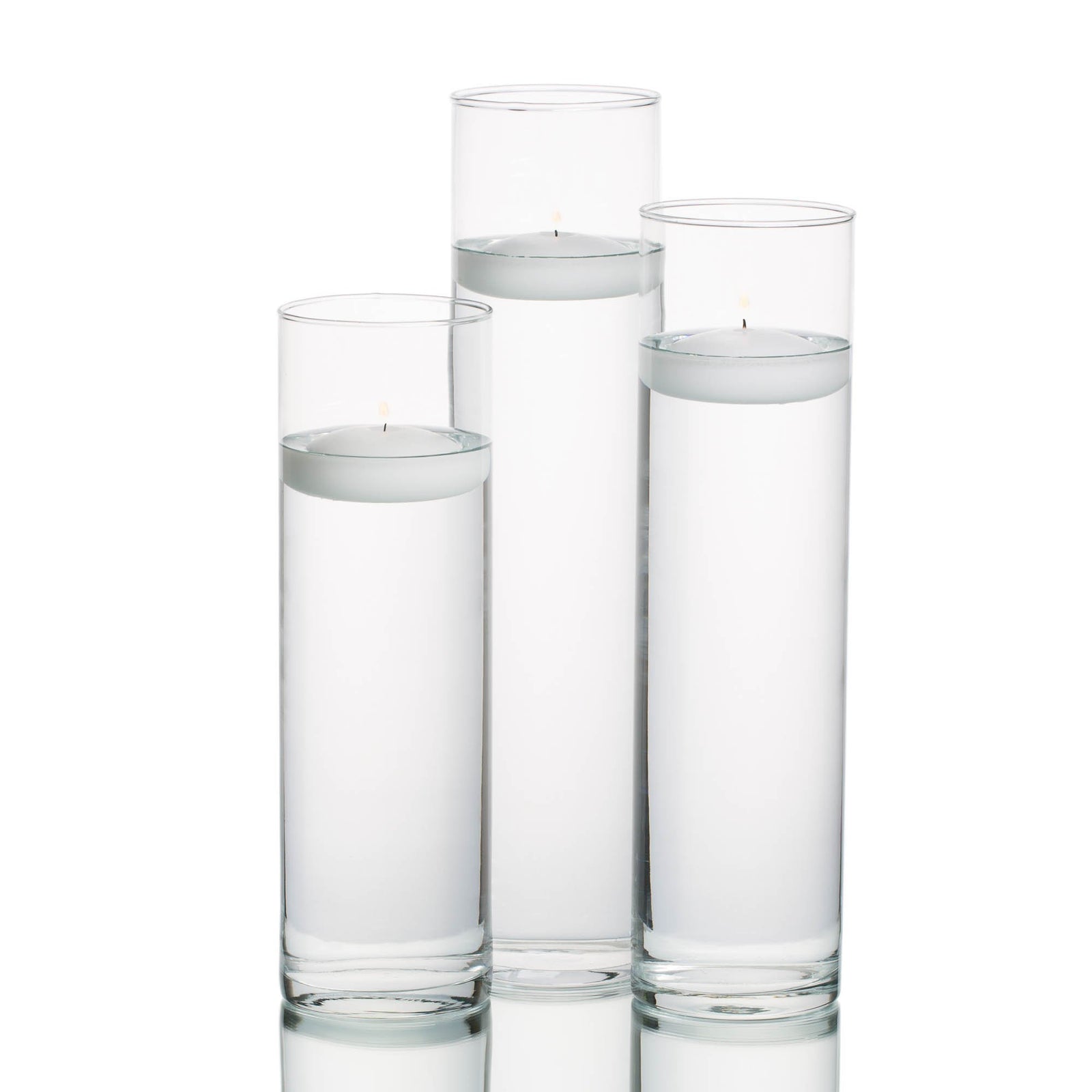 eastland tall cylinder vases with richland floating candles set of 18